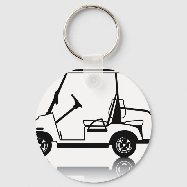 Golf Cart white Key Ring (Front)