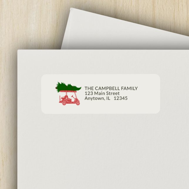 Golf Cart with Christmas Tree Return Address (Creator Uploaded)