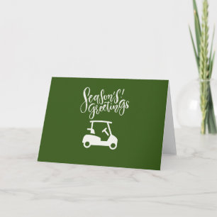 Golf cart with Season's Greeting Christmas Card