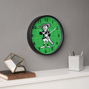 golf cartoon golfer wall clock