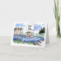 Golf cartoon greeting card: Bad driver