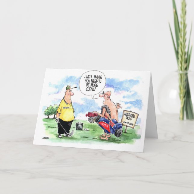 Golf cartoon greeting card: Natural golf Card (Front)