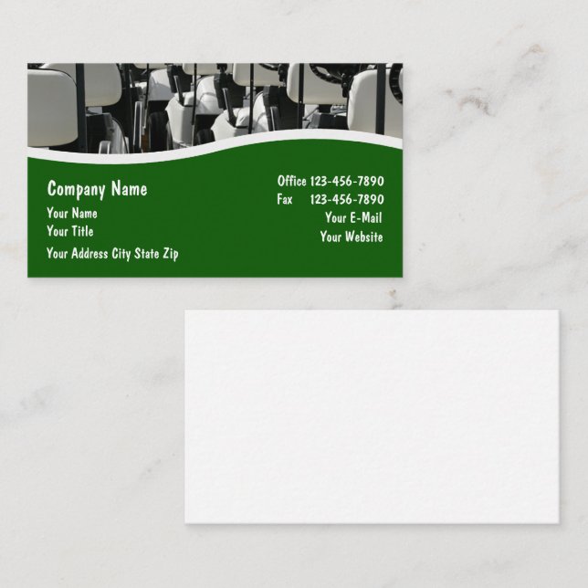 Golf Carts Dealer And Repair Business Card (Front/Back)