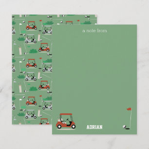 Golf Carts Modern Golfer Golf Theme Kids Card