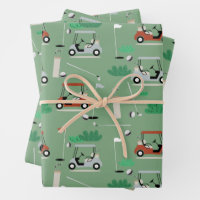 Golf Carts Modern Golfer Golf Theme Pattern