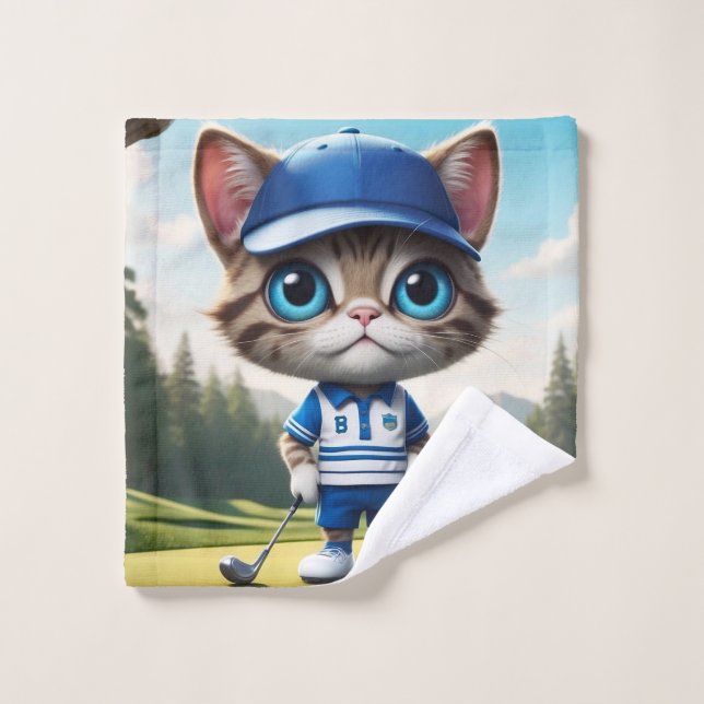 Golf Cat Wash Cloth (Wash Cloth)