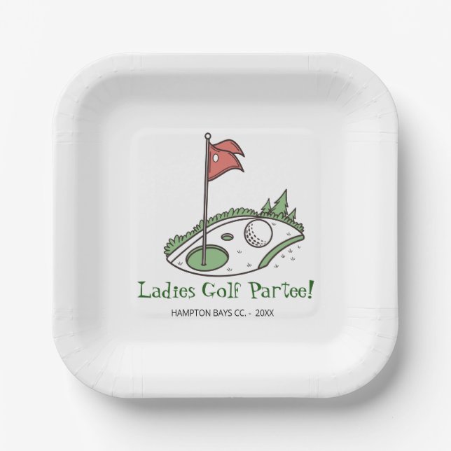 Golf Celebration Square Paper Plate (Front)