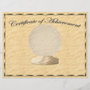 Golf Certificate of Achievement Flyer