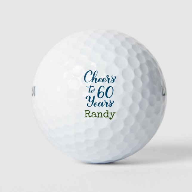 Golf cheers to 60 years 60th Birthday golfer Golf Balls (Front)