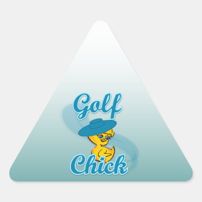 Golf  Chick #3 Triangle Sticker (Front)