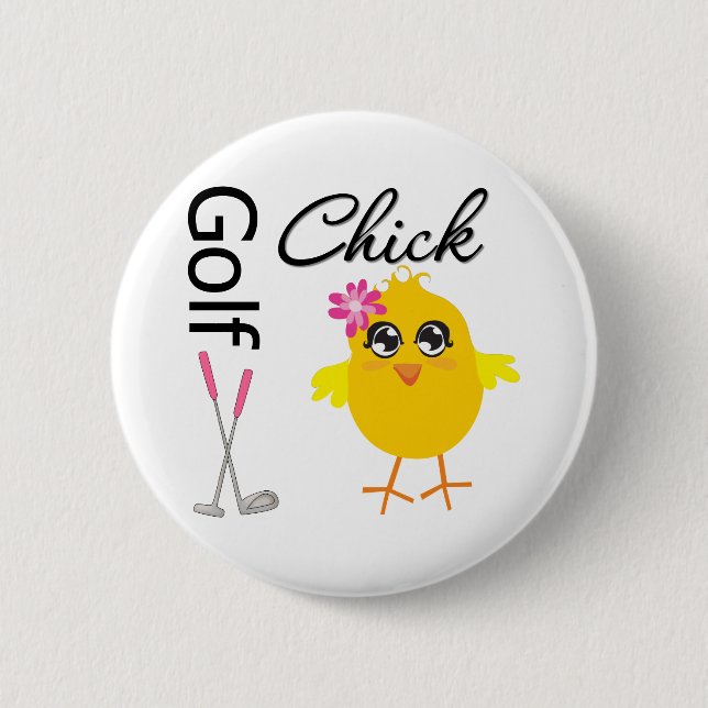 Golf Chick 6 Cm Round Badge (Front)