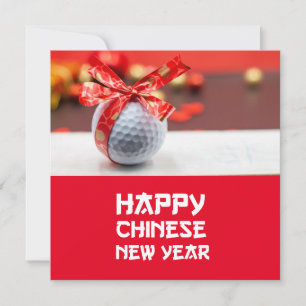 Golf Chines New Year with ball and red lucky