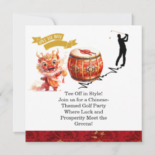 Golf Chinese-Themed Golf Party Invitations