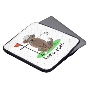 Golf Chocolate Labrador Retriever Dog - Cute Laptop Sleeve