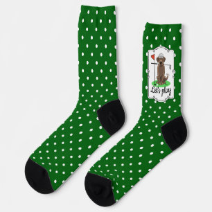 Golf Chocolate Labrador Retriever Dog - Funny Cute Socks