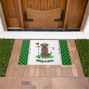Golf Chocolate Labrador Retriever Dog - Funny Doormat
