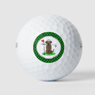 Golf Chocolate Labrador Retriever Dog - Funny Golf Balls