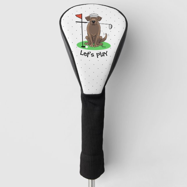 Golf Chocolate Labrador Retriever Dog - Funny Head Cover (Front)
