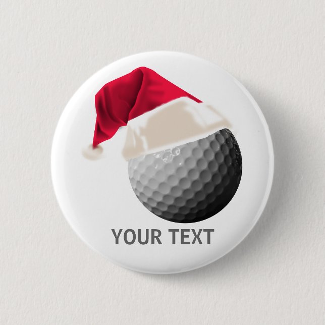 golf christmas 6 cm round badge (Front)