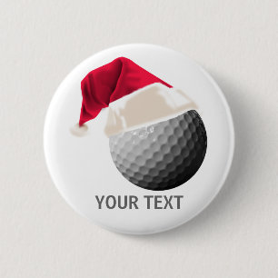 golf christmas 6 cm round badge