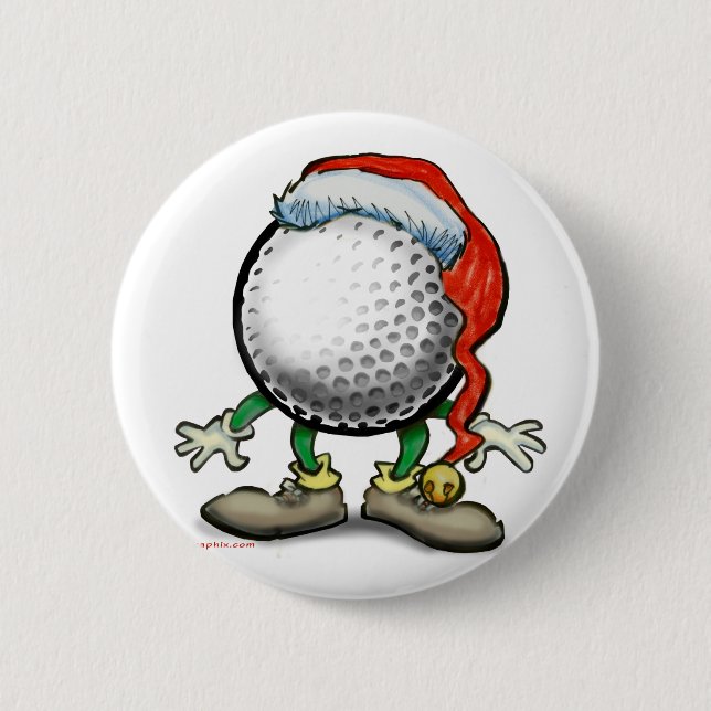 Golf Christmas 6 Cm Round Badge (Front)