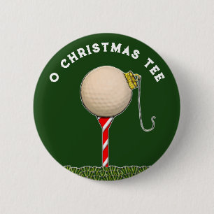 Golf Christmas 6 Cm Round Badge
