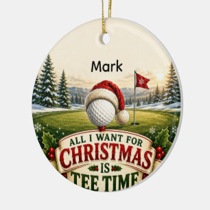 Golf Christmas Blessing for Golfer Ceramic Tree Decoration