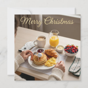 Golf Christmas Breakfast for Golfer  Holiday Card