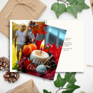 Golf Christmas Candle • Family Photo Holiday Card