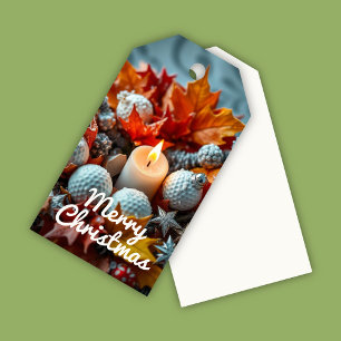 Golf Christmas Candle Gift Tags