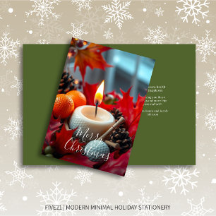 Golf Christmas Candle • Green Holiday Card