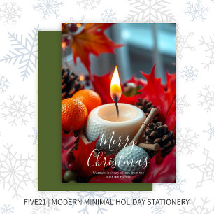 Golf Christmas Candle • Green Holiday Card