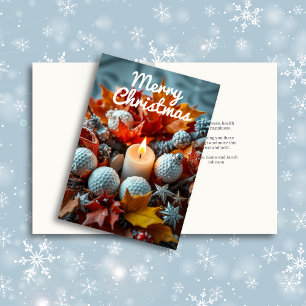 Golf Christmas Candle  Holiday Card