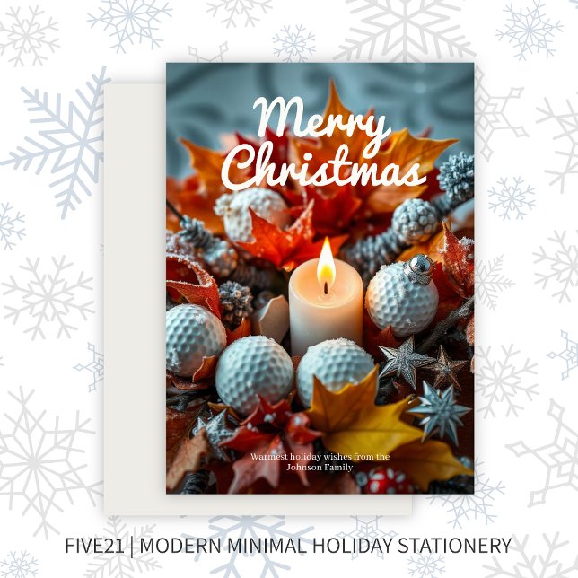 Golf Christmas Candle  Holiday Card (Creator Uploaded)