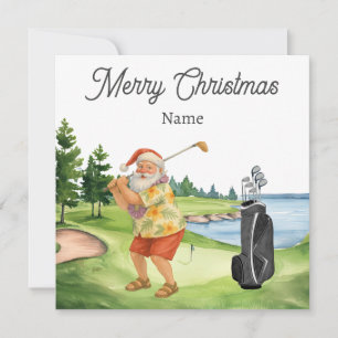 Golf Christmas card with Santa Claus from Hawaii 