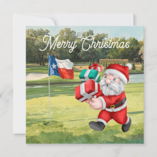 Golf Christmas card with Santa Claus from Texas