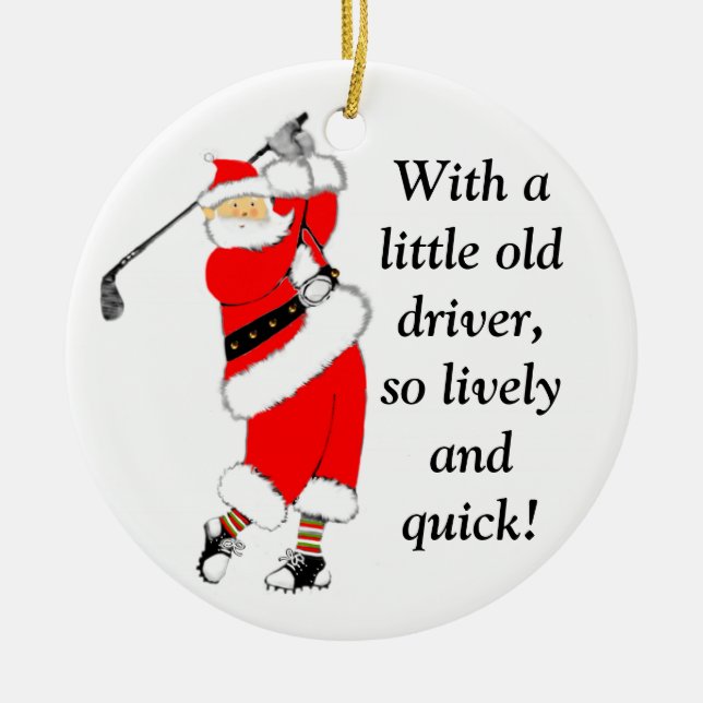 Golf Christmas Collectible Ceramic Tree Decoration (Front)
