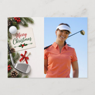 Golf Christmas Create your own photo golfer Postcard