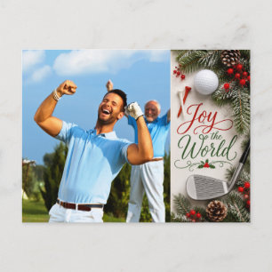 Golf Christmas Create your own photo golfer Postcard