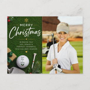 Golf Christmas Create your own photo golfer Postcard