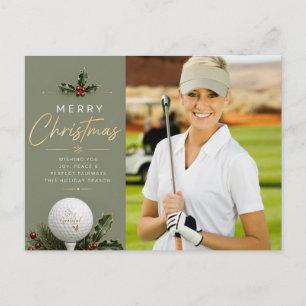 Golf Christmas Create your own photo golfer Postcard