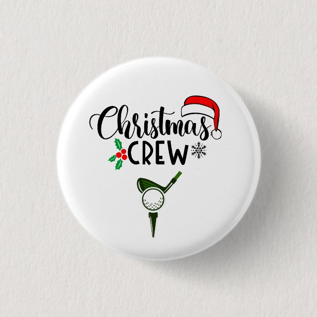 Golf Christmas Crew with golf ball iron golfer 3 Cm Round Badge (Front)
