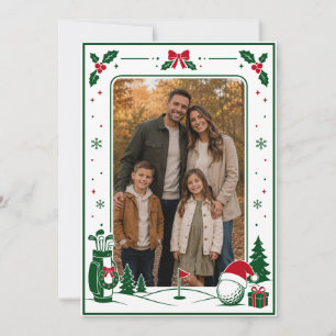 Golf Christmas Family Photo Card Frame