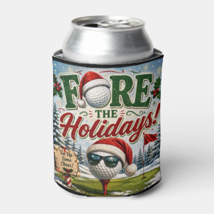 Golf Christmas Funny Saying for golfer Can Cooler