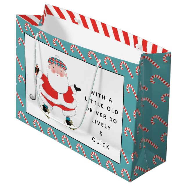 Golf Christmas Gift Large Gift Bag (Front Angled)