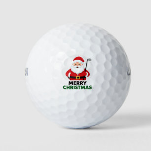Golf Christmas Gift with Santa Golfer Balls