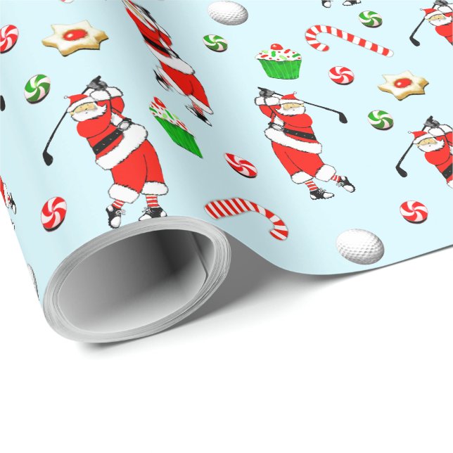 Golf Christmas Gift Wrapping Paper (Roll Corner)