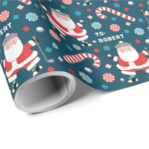 Golf Christmas Gift Wrapping Paper