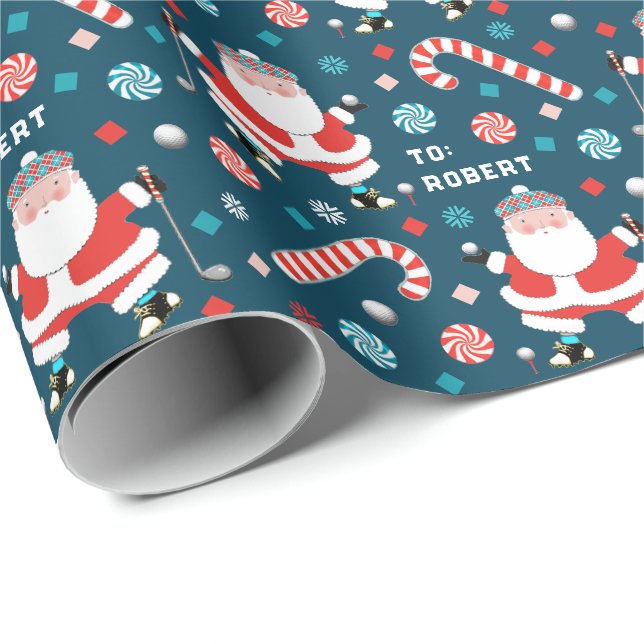 Golf Christmas Gift Wrapping Paper (Roll Corner)