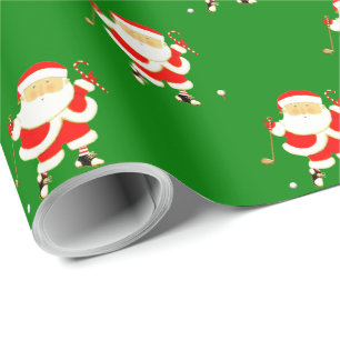 Golf Christmas Gift Wrapping Paper